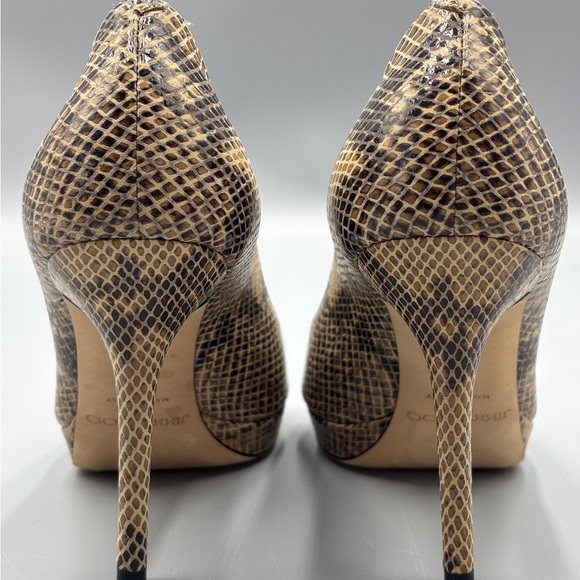 Jimmy Choo Women's Peep Toe Heels - snakeskin size 37.5 - Picture 3 of 12